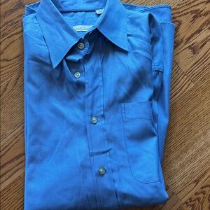 James Tattersall Blue Cotton Shirt 17 - 17 1/2. 100% cotton XL 43/44